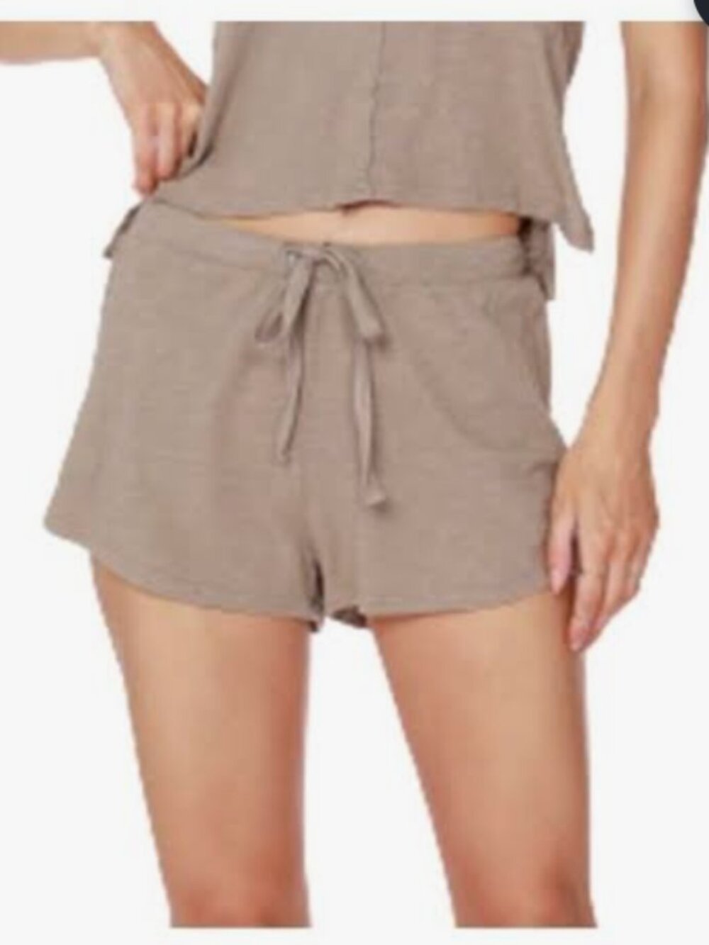 BOBI Los Angeles Drawstring cotton shorts in Brown size XS NWT lounge wear